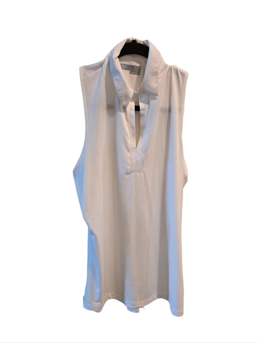 💜 CALLAWAY V Neck White Sleeveless Golf Polo Tennis Small